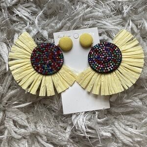 Yellow and Multi-Color Stone Earrings